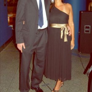 One shoulder crepe dress